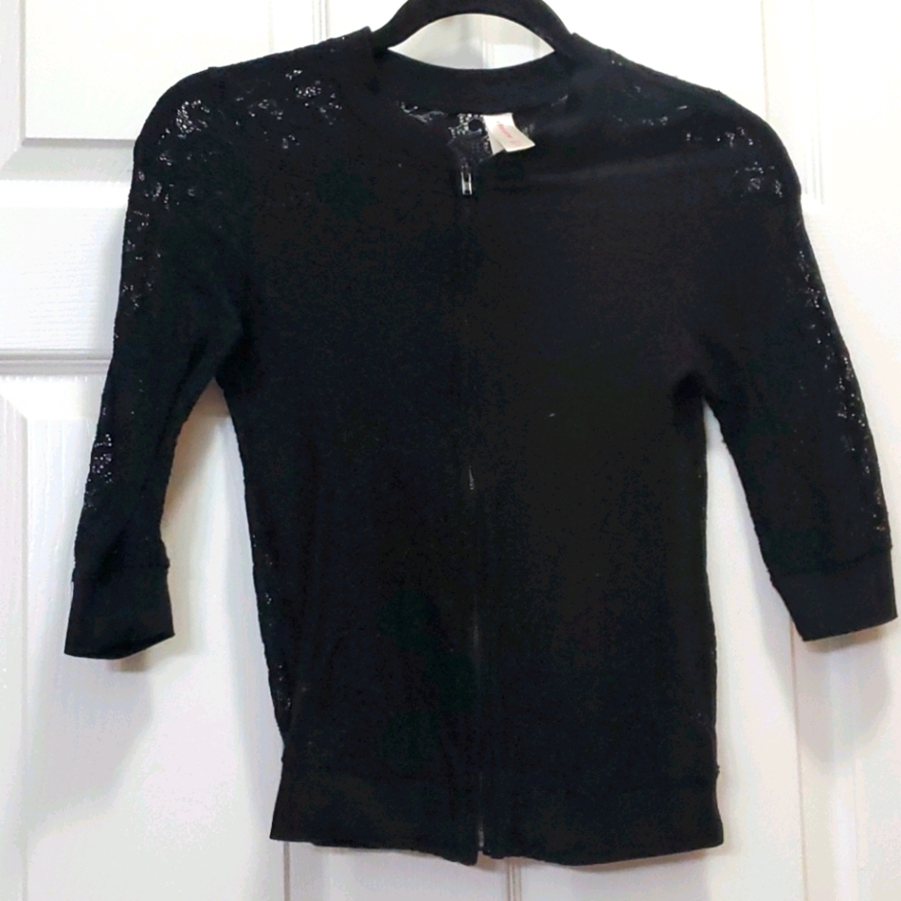 Knit Lace Zip Cardigan